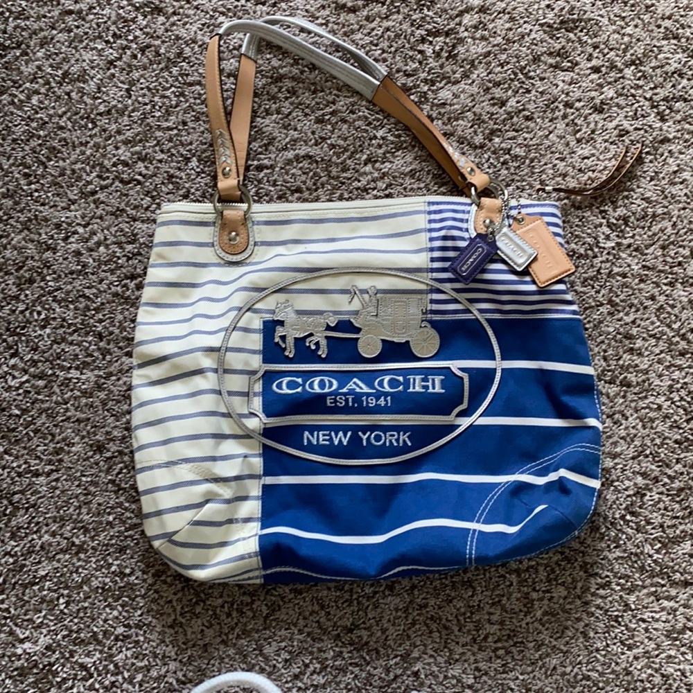 Coach striped bag
